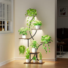 LATIBELL front view of 6-tier plant stand showing organized plants and lighting benefit