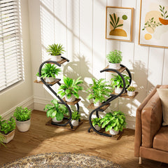 LATIBELL stand tucked in a living room corner saving floor space and adding greenery