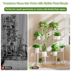 LATIBELL plant stands holding assorted pots in a living room for decorative impact
