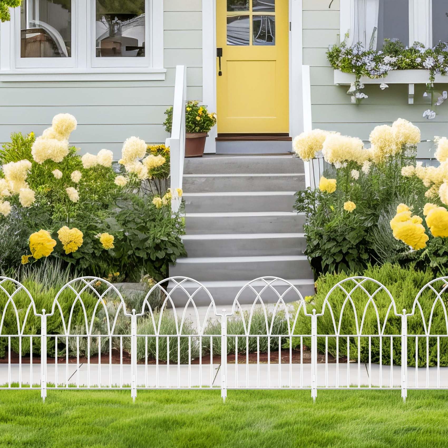 LATIHUUM installed straight-line fence protecting flower bed and keeping small animals out