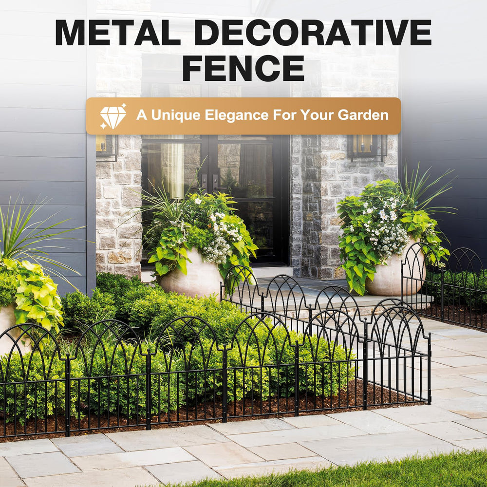 LATIHUUM fence protecting flower bed from small pets for tidy gardens and plant safety