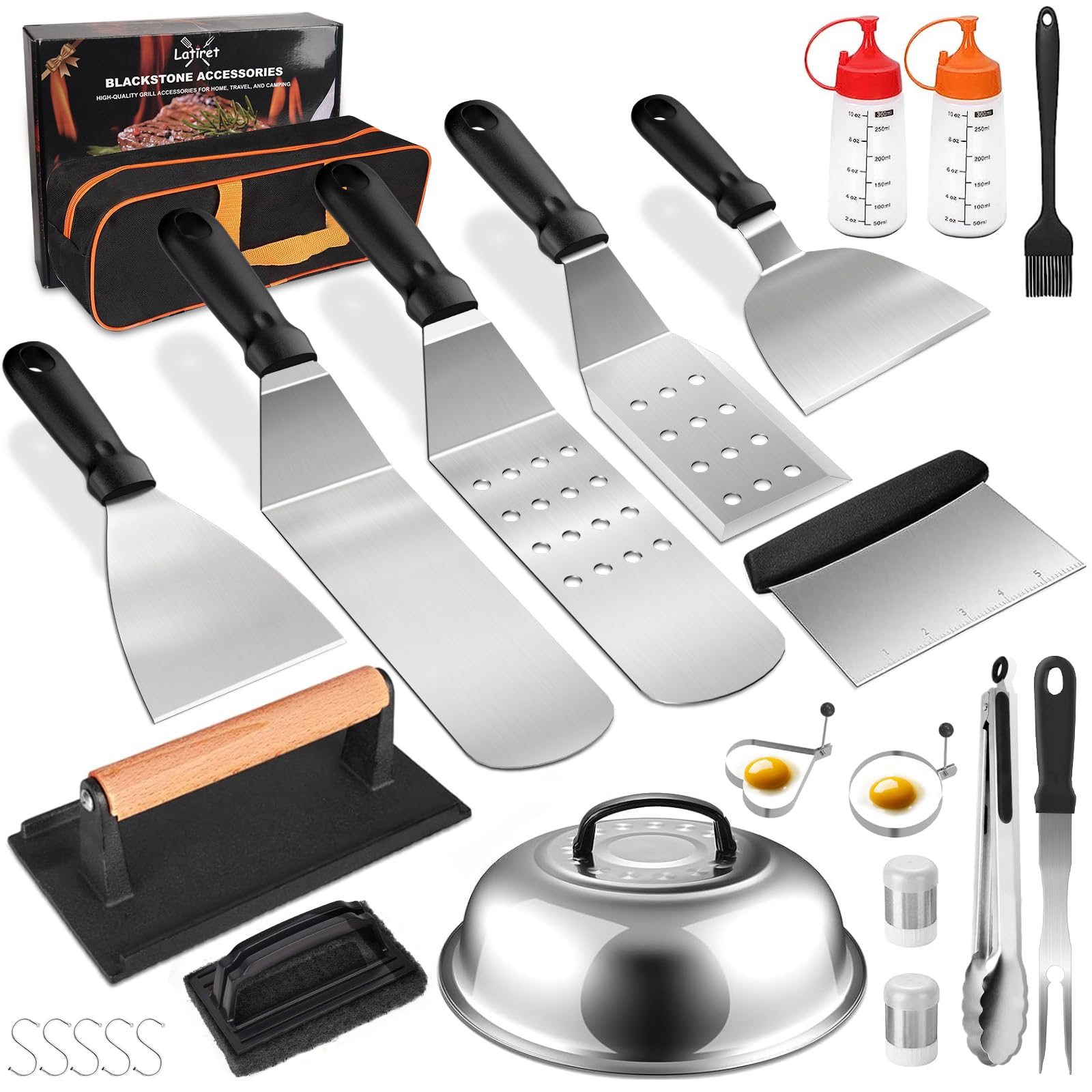 Latiret front packaging showing full 24-piece kit for organized grilling