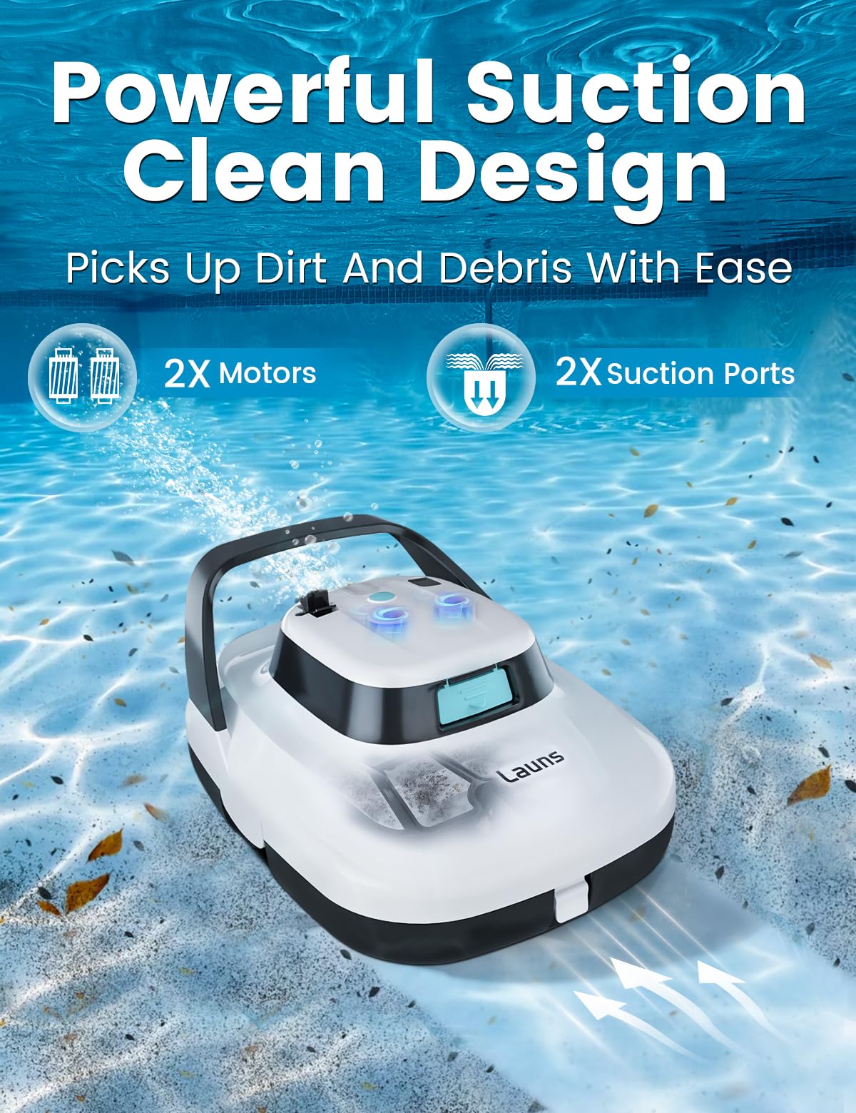 LAUNS filter basket close-up demonstrating tool-free removal and fast rinsing