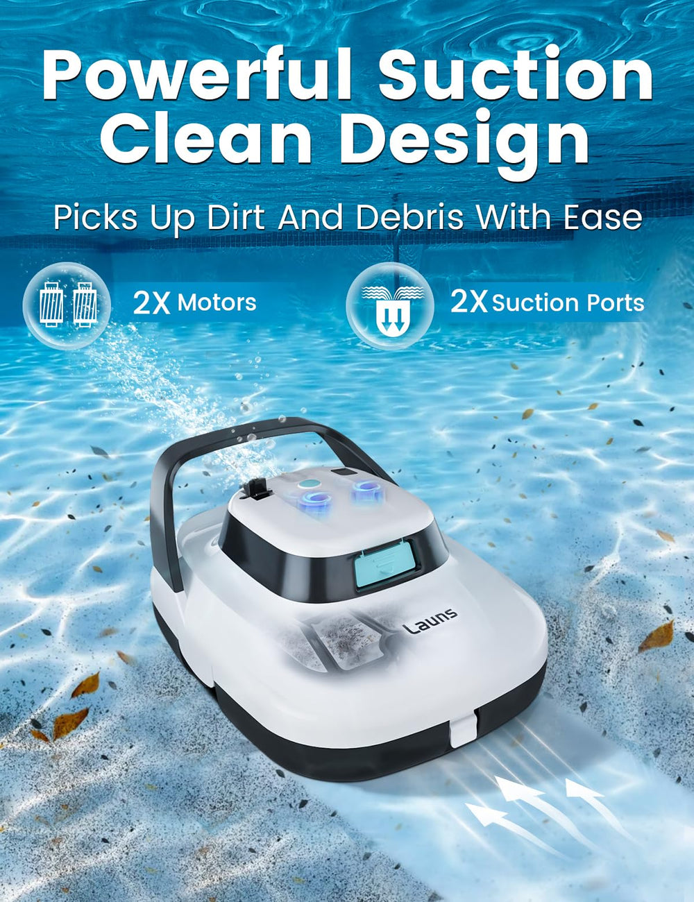 LAUNS filter basket close-up demonstrating tool-free removal and fast rinsing