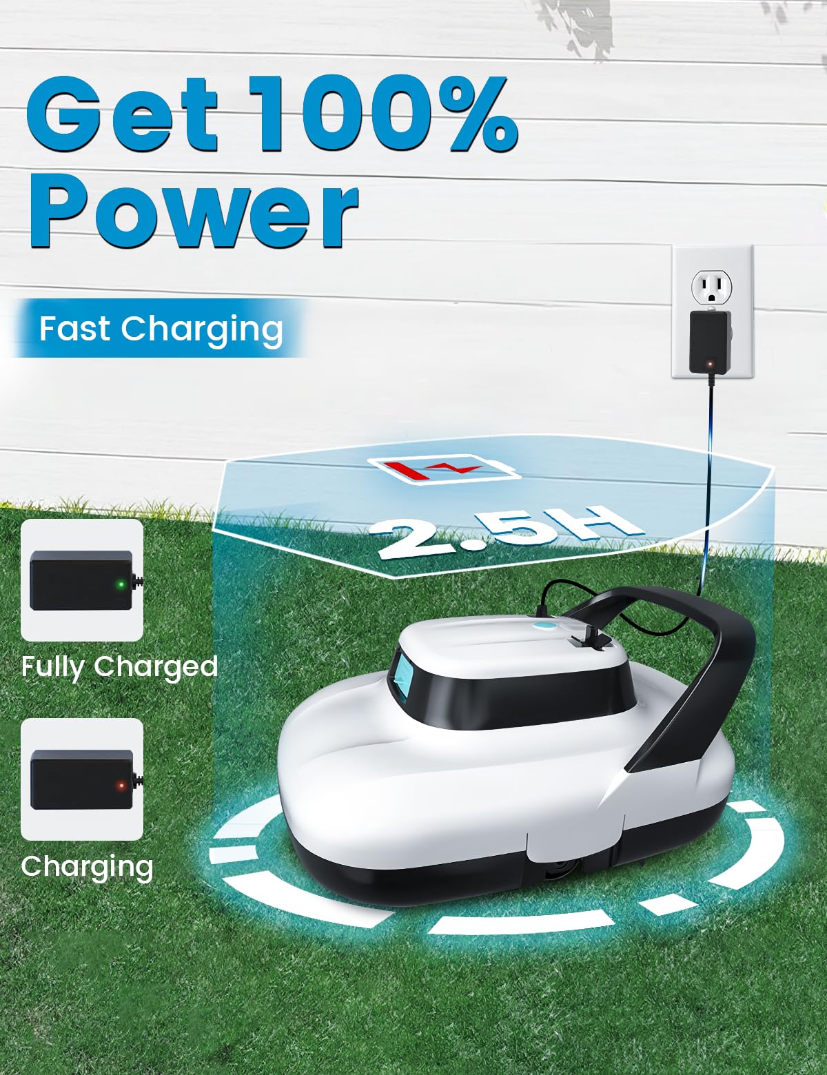 LAUNS self-parking at pool edge for effortless retrieval and storage