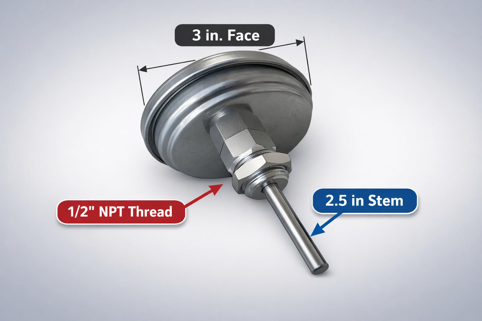 LavaLock threaded stem detail showing 1/2" NPT thread for secure fit