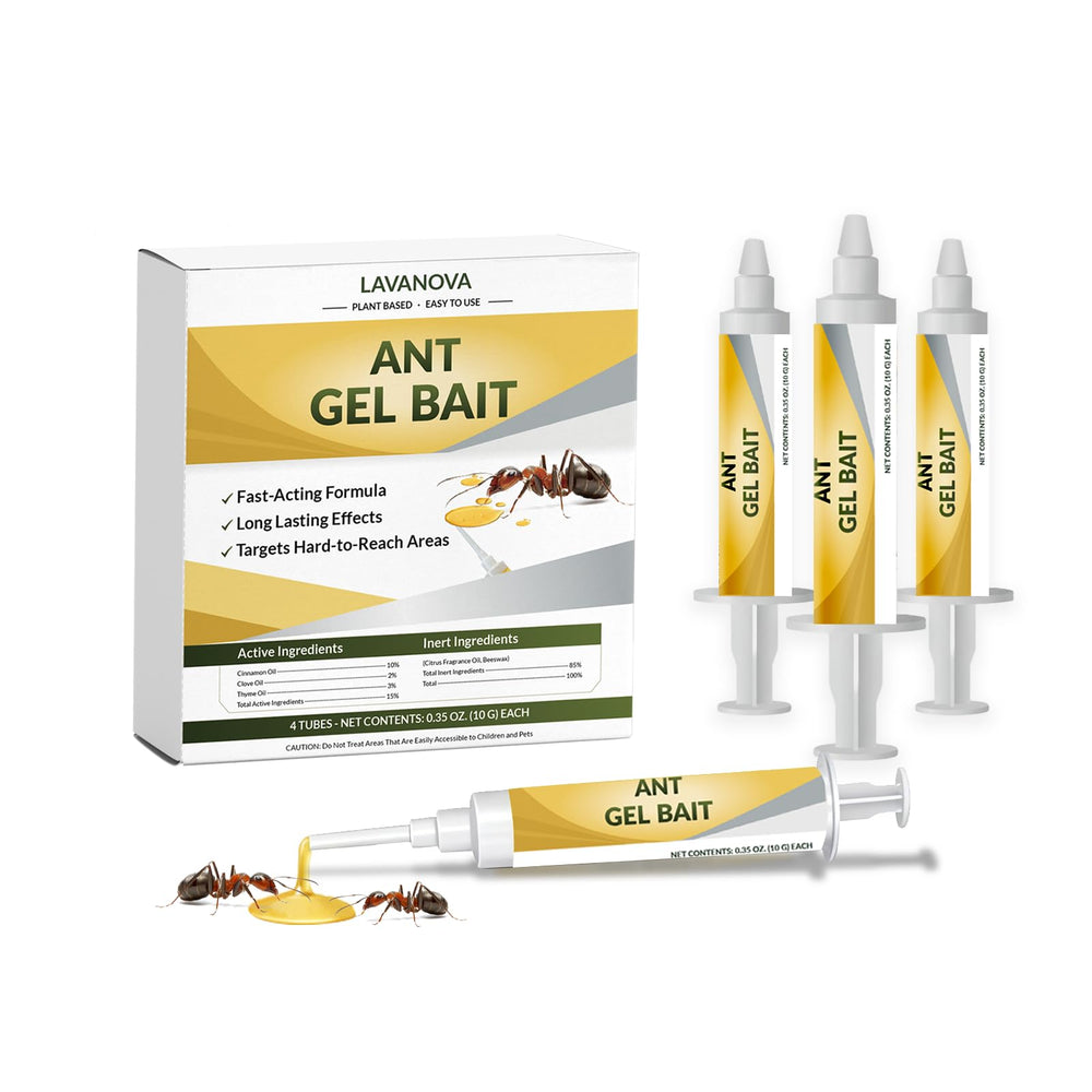 LAVANOVA front packaging showing four ant gel tubes for convenient home control