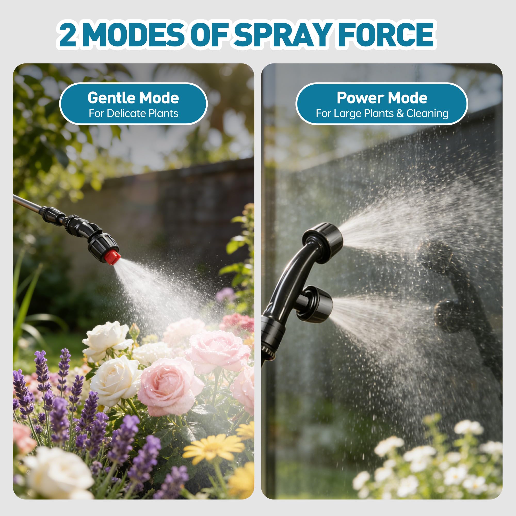 Lavendex four replaceable nozzles laid out to show different spray patterns for precision