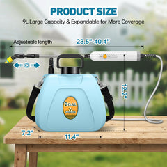 Lavendex translucent tank with volume scale for easy monitoring of remaining liquid