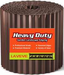 LAVEVE front view of corrugated metal edging showing full 8x20ft length and finish benefit