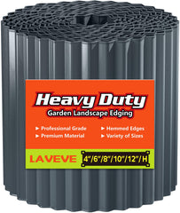 LAVEVE front view of rolled dark gray garden edging showing length and finish benefits
