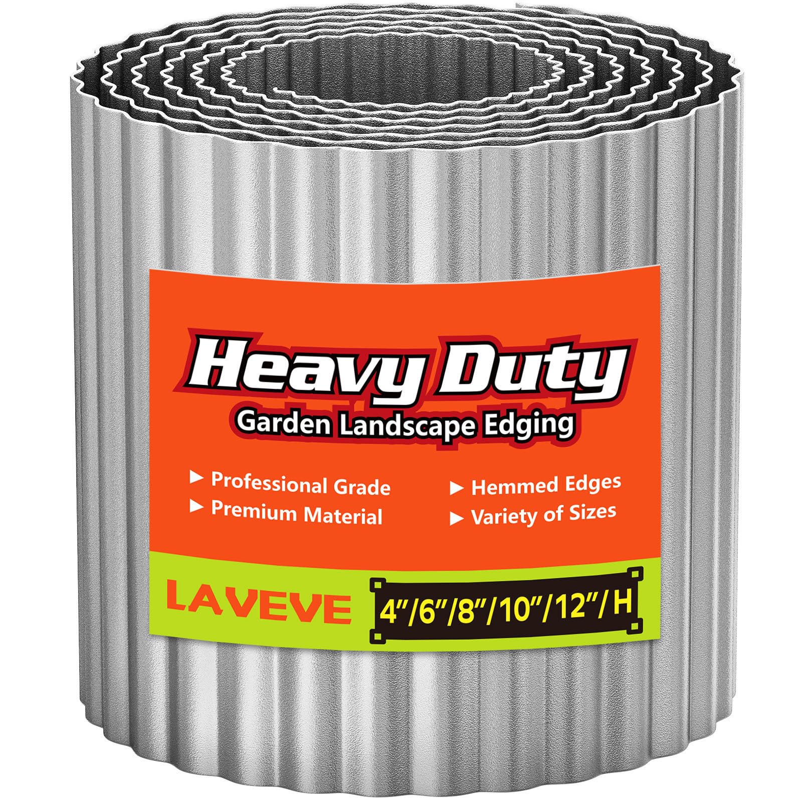 LAVEVE front view of 8x20ft metal garden edging shows modern border benefit