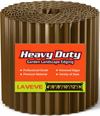 LAVEVE front view of 10in x 20ft corrugated garden edging showing sturdy profile and length