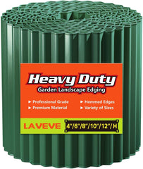 LAVEVE front view of rolled corrugated metal edging showing full length benefit