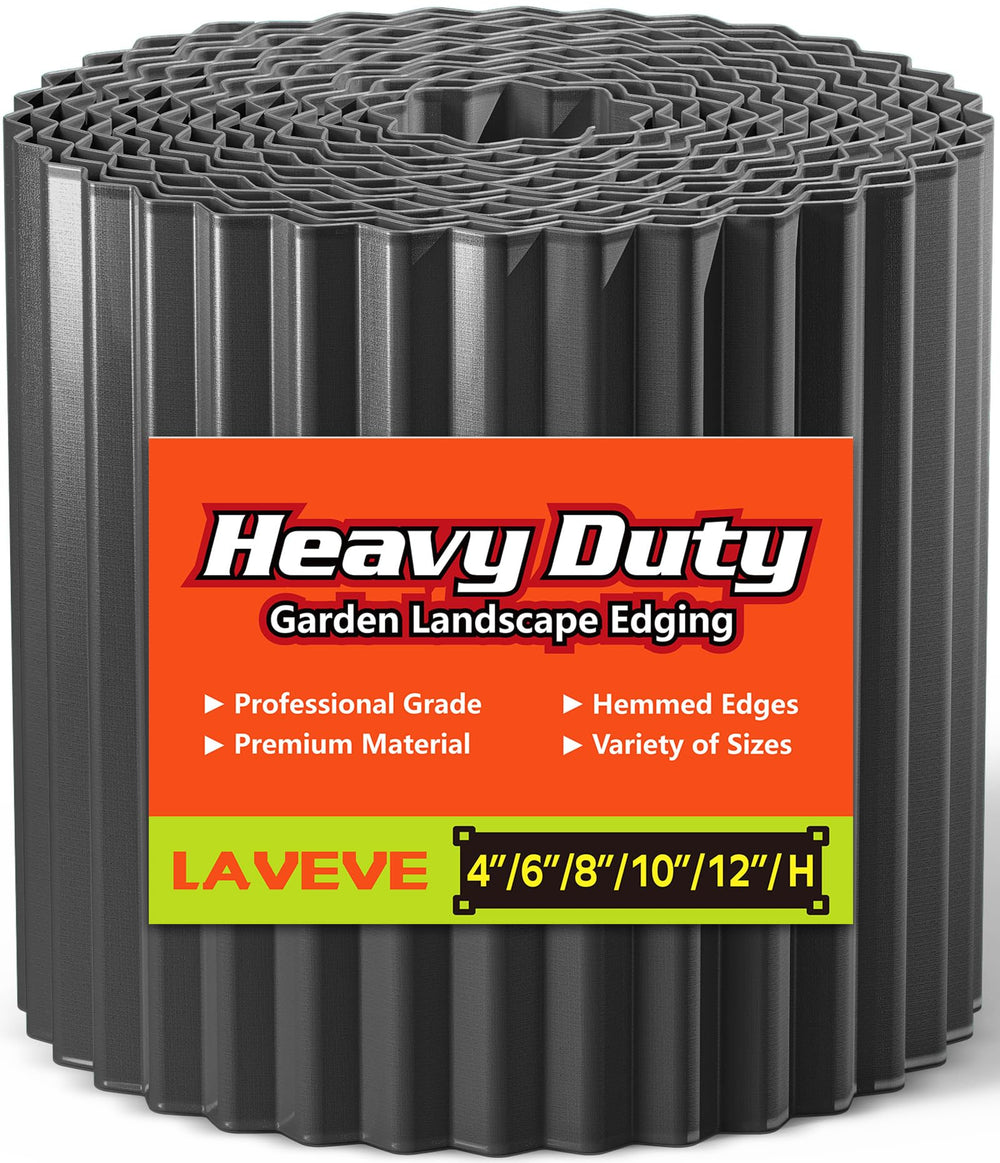 LAVEVE graphite roll front view showing full 20ft length and neat profile benefit: clear border