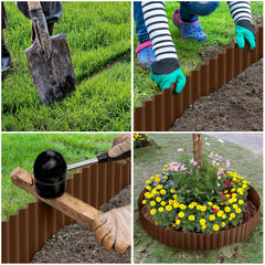 LAVEVE edging installed around flower bed showing clear separation and tidy look benefit
