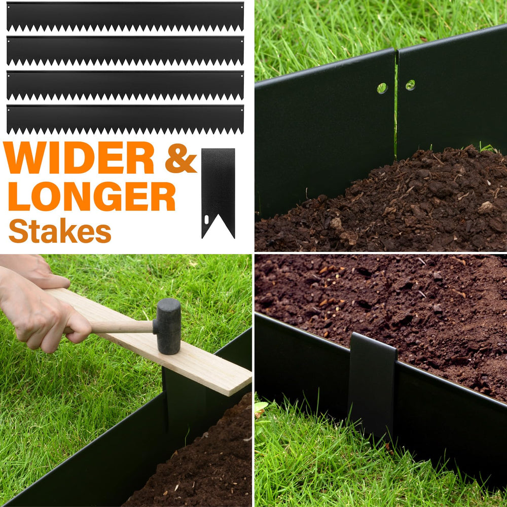 LAVEVE installed curved garden border demonstrating flexible fit and tidy separation of lawn and flower bed
