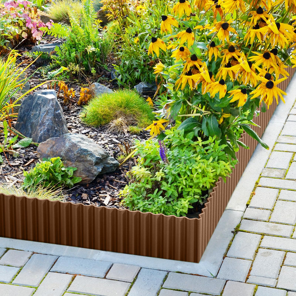 LAVEVE edging beside ruler for scale showing true 6-inch height and measurement clarity benefit