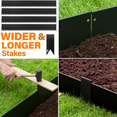 LAVEVE stake detail with toothed end demonstrating strong ground grip for stable edging benefit
