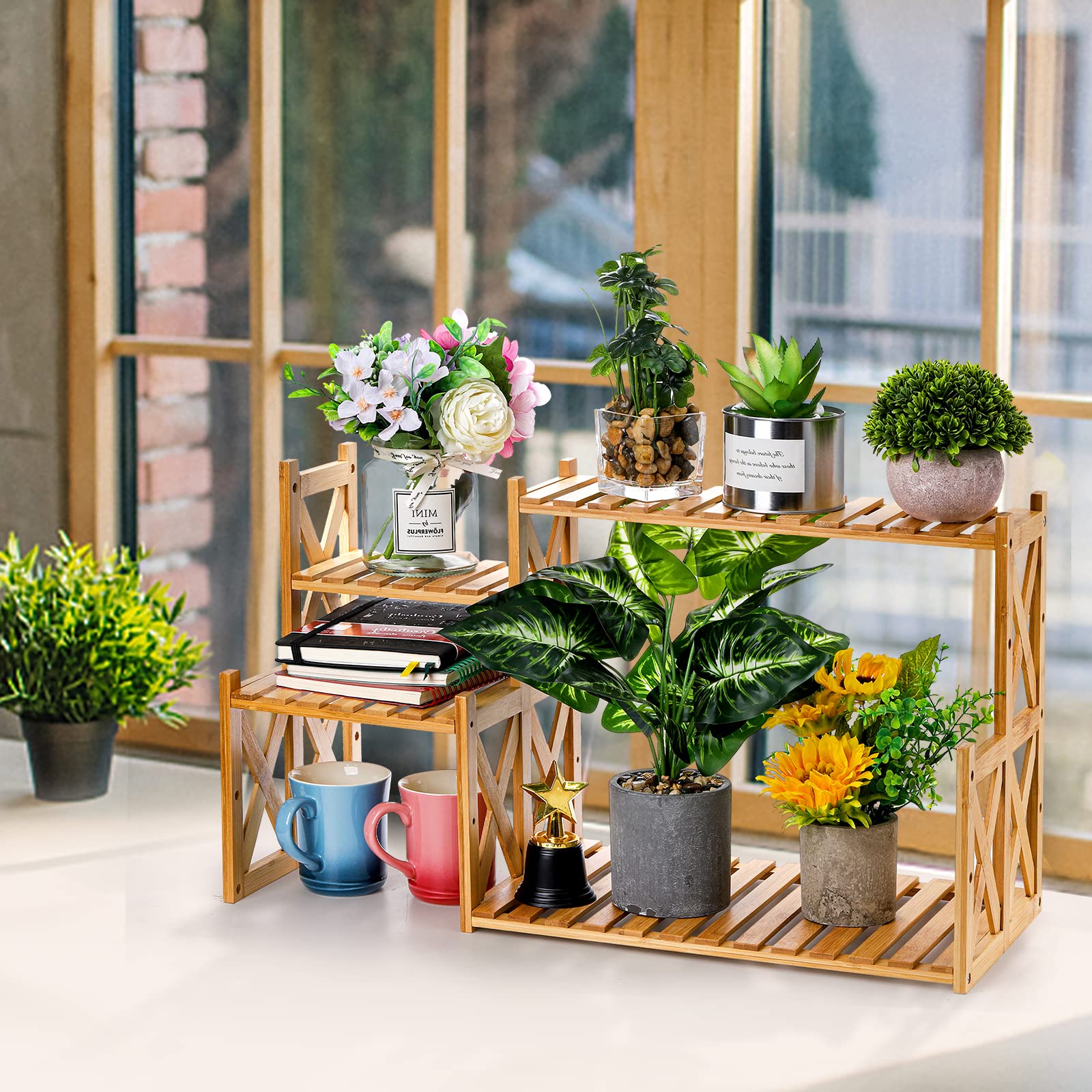 Lawei multi-purpose shelf styled in kitchen organizing spices and herbs