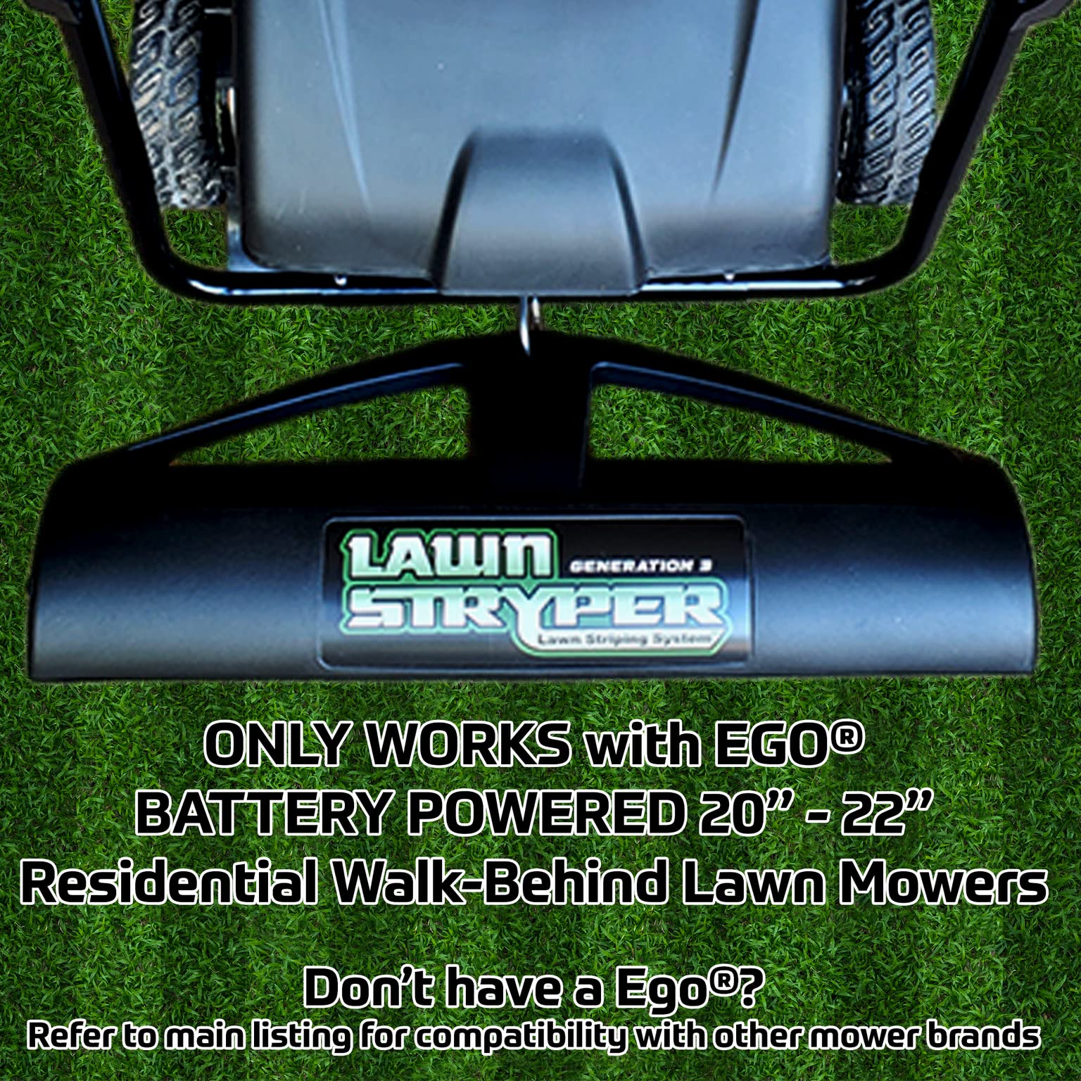 Lawn Stryper creating straight lawn stripes demonstrating visible contrast