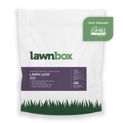 Lawnbox front of bag showing product name and coverage benefit