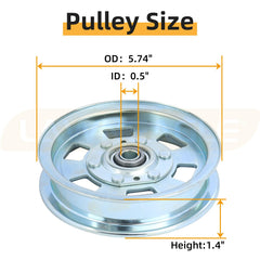 Lawneagle pulley close-up of bore and bearing for accurate fitment
