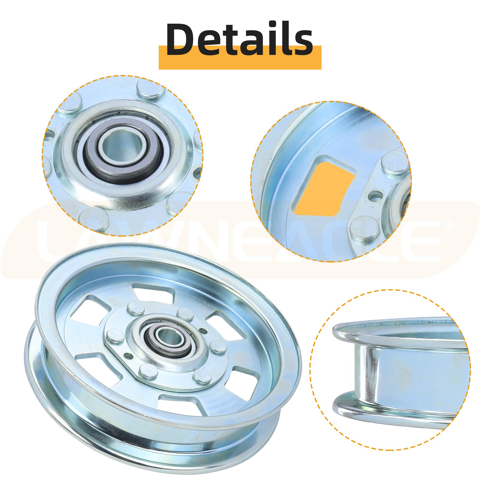 Lawneagle stamped label close-up verifying part number and compatibility