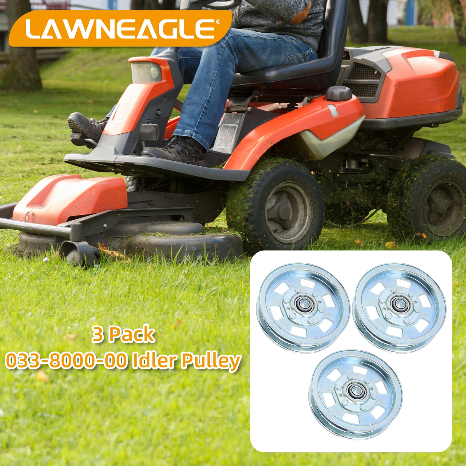 Lawneagle pulley side profile showing wheel contour for smooth belt tracking