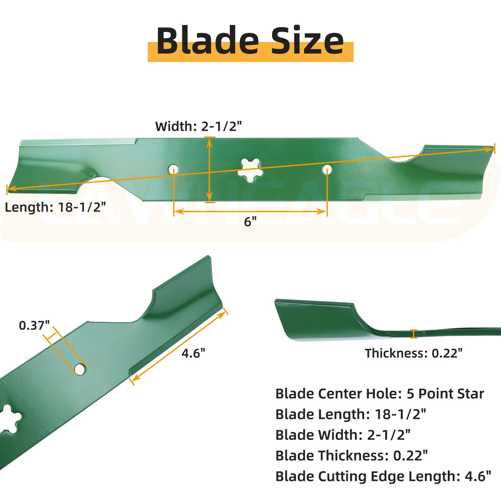 Lawneagle 5-point star center hole detail showing exact fit for Husqvarna compatibility