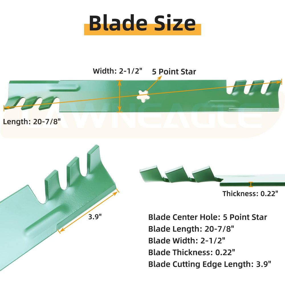 Lawneagle detailed 5-point star center hole showing OEM fit
