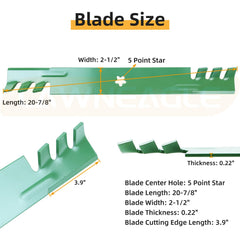 Lawneagle detailed 5-point star center hole showing OEM fit