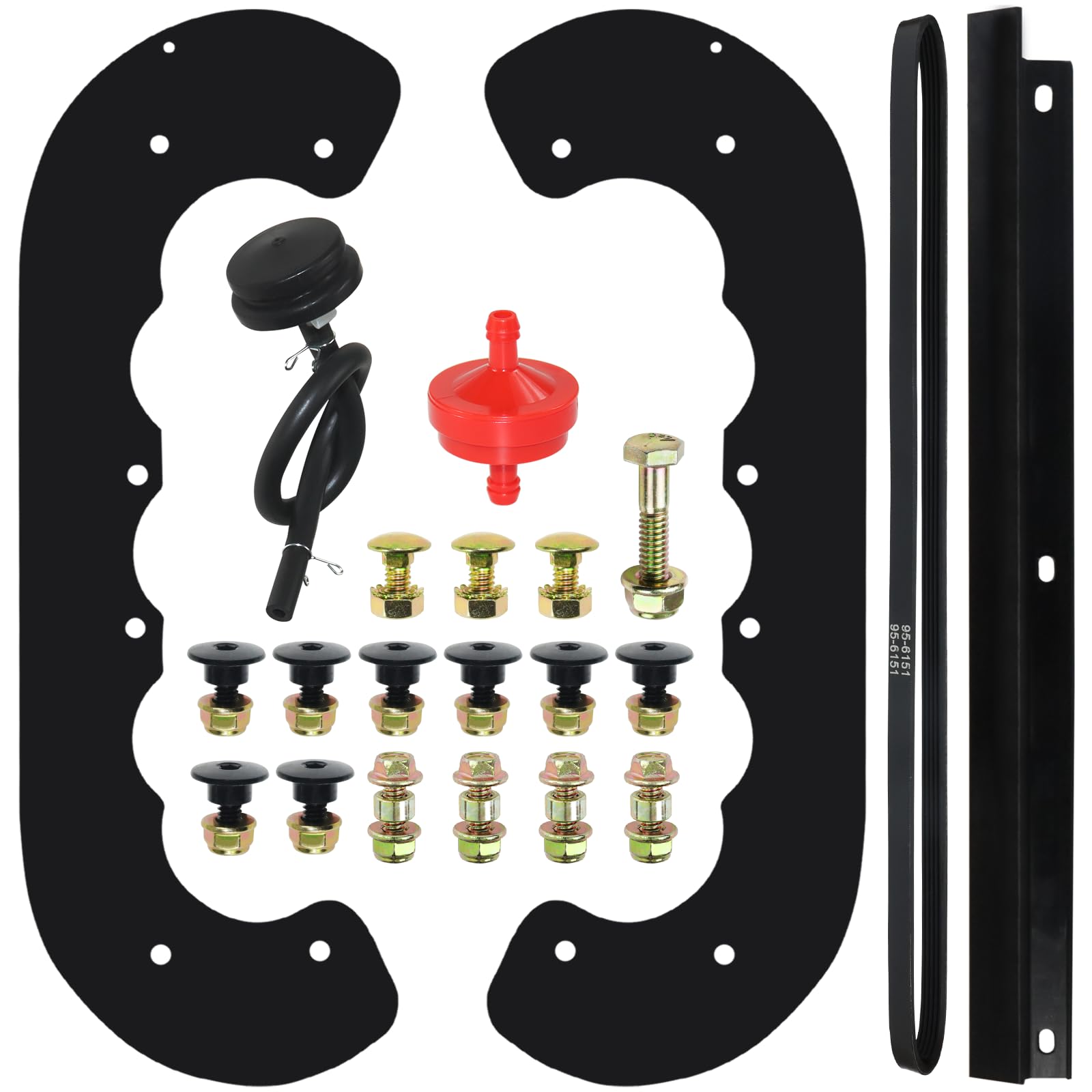Lawneagle front assembly kit showing paddles scraper belt and hardware, clarity for buyers