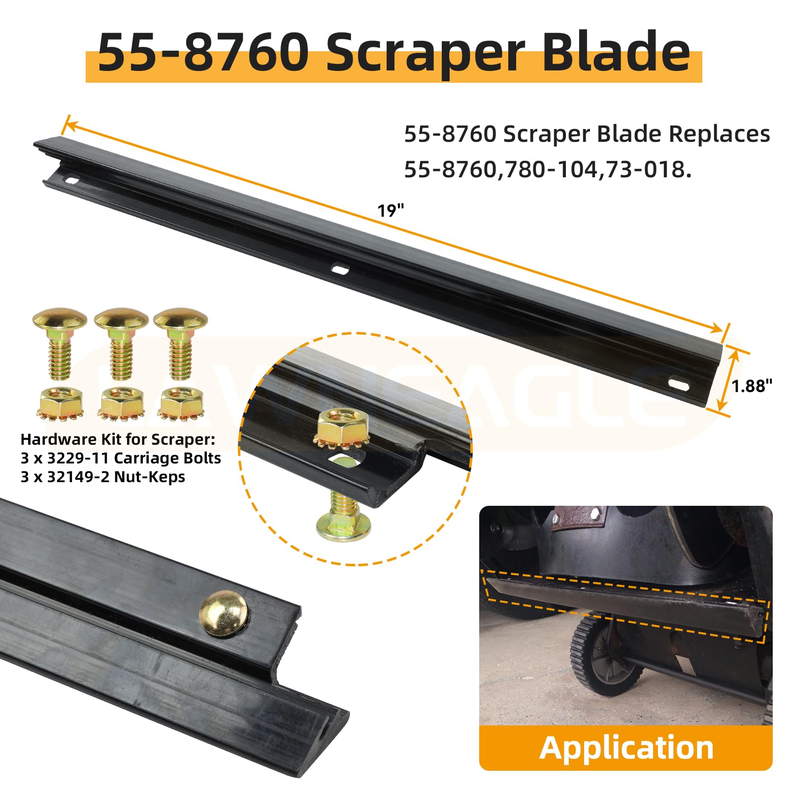 Lawneagle hardware layout with screws bolts and spacers for quick complete installation