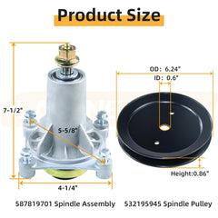 Lawneagle mandrel pulley top view showing correct OD for reliable blade speed