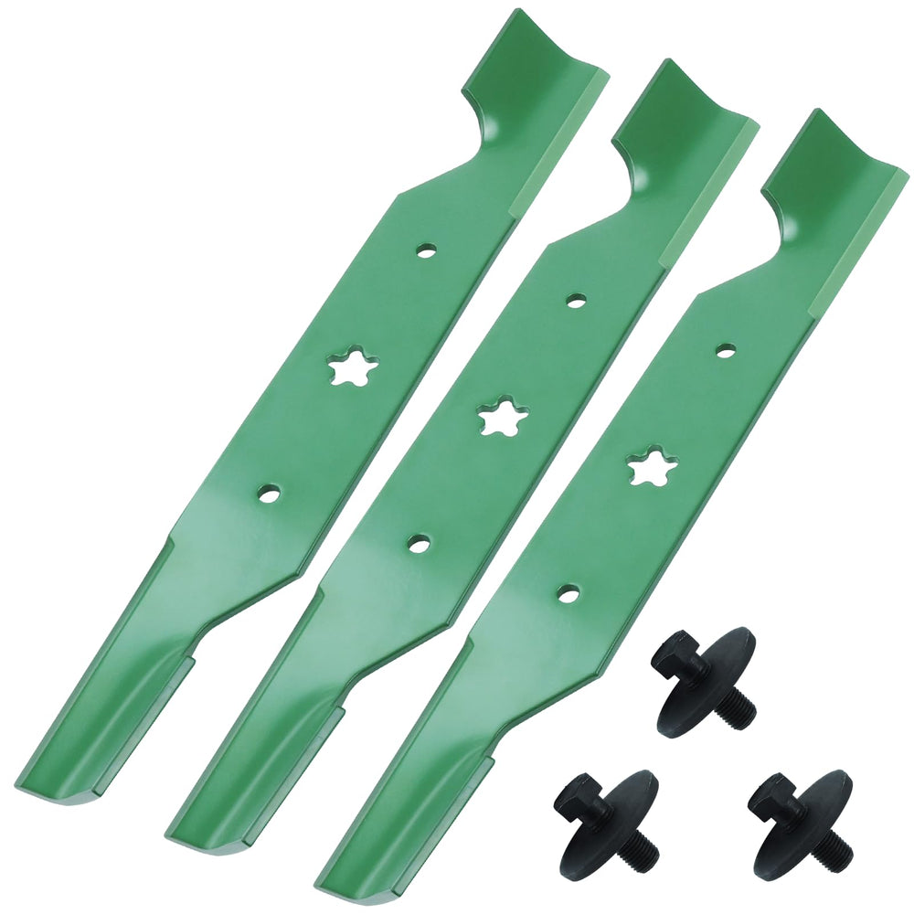 Lawneagle blade side profile showing high-lift shape for improved airflow and bagging