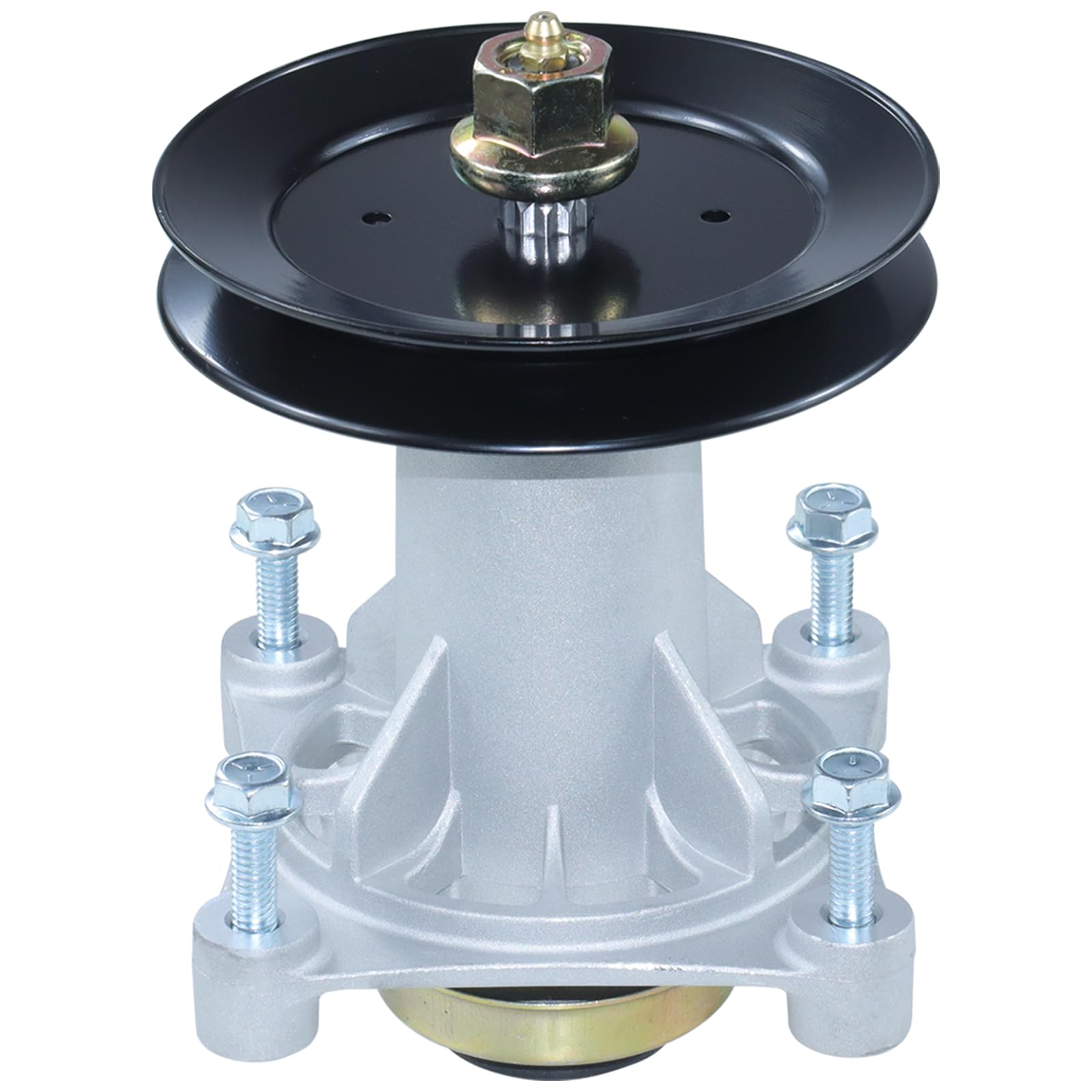 Lawneagle spindle assembly front view showing clean OEM-style fit and improved reliability