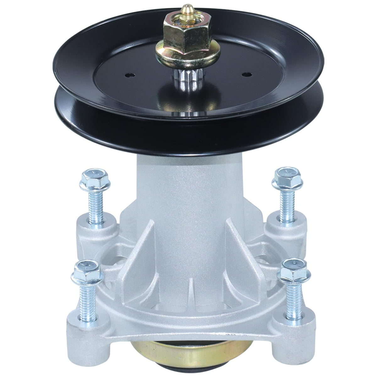 Lawneagle spindle assembly front view showing clean OEM-style fit and improved reliability