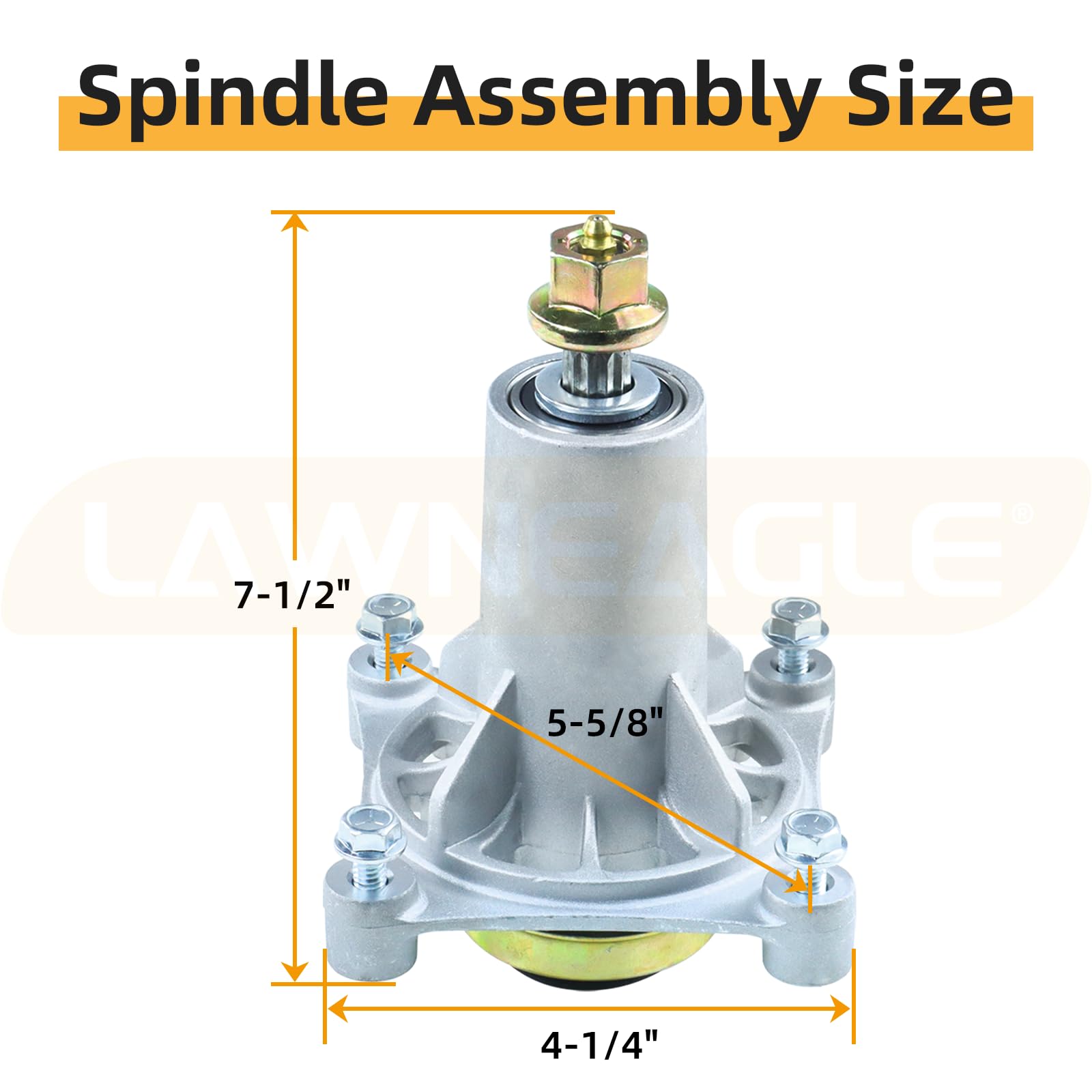 Lawneagle spindle grease zerk detail for easy maintenance and longer bearing life