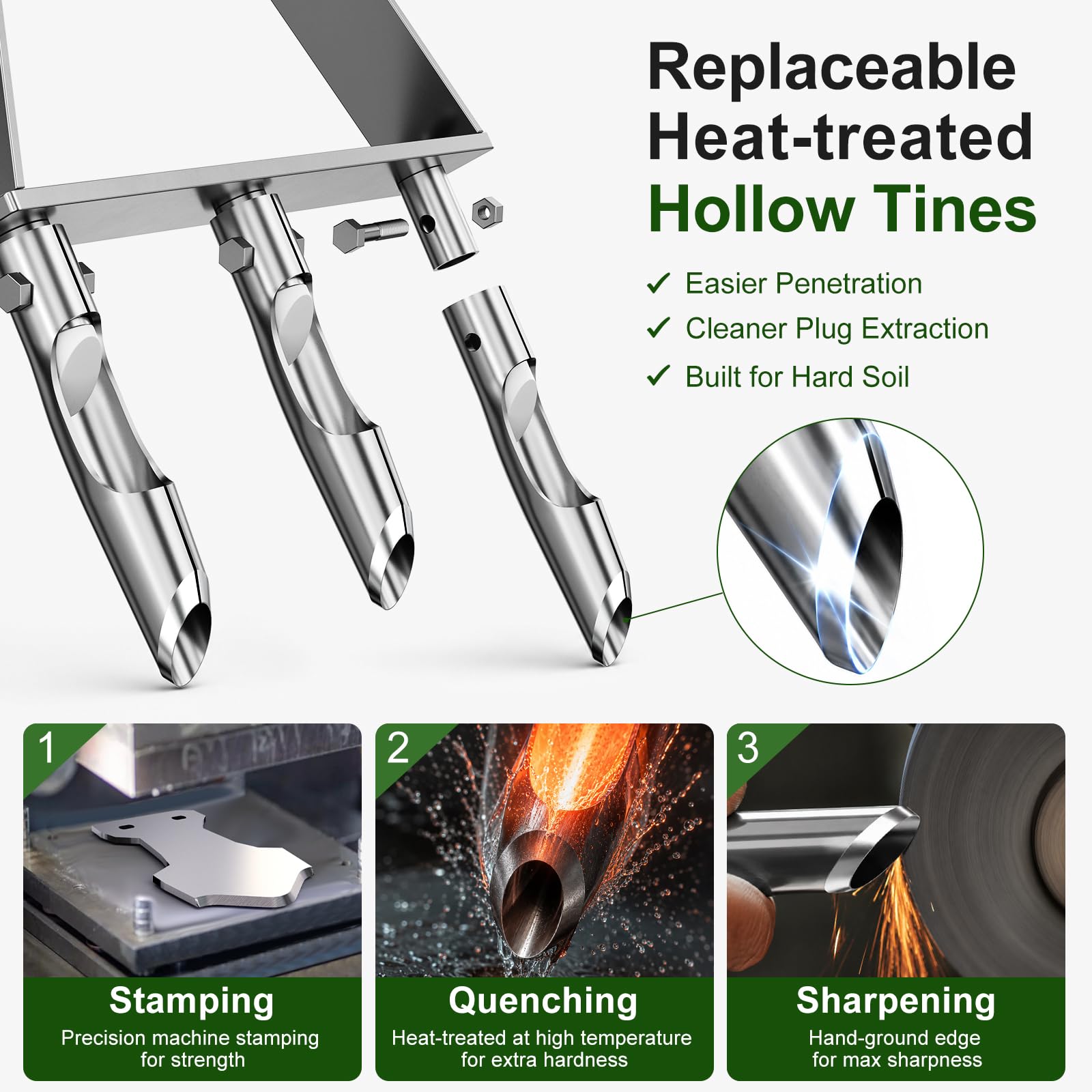 Replaceable tine set for Lawnira aerator enabling long‑term maintenance and savings