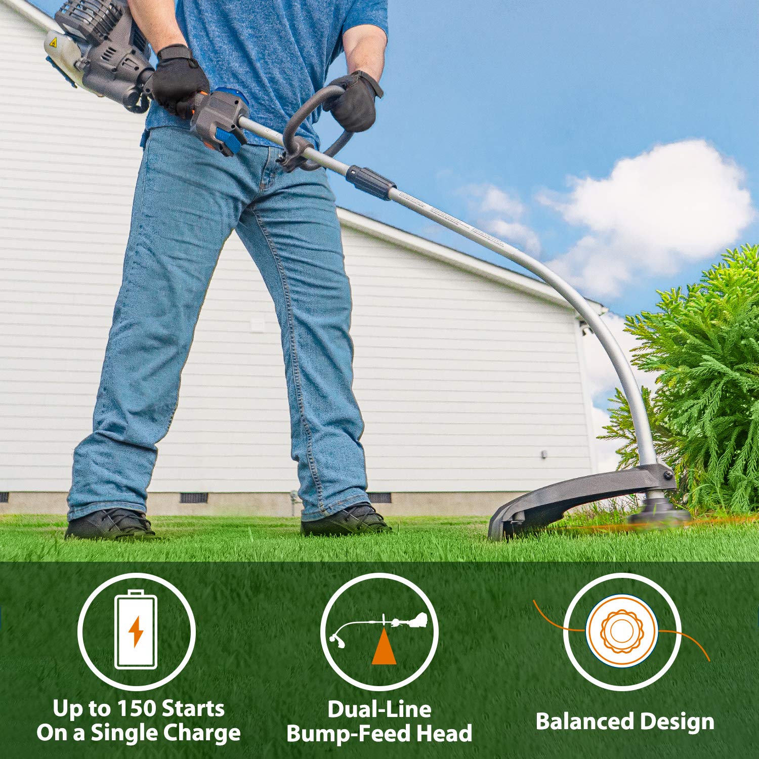 LawnMaster adjustable assist handle and control layout for reduced fatigue