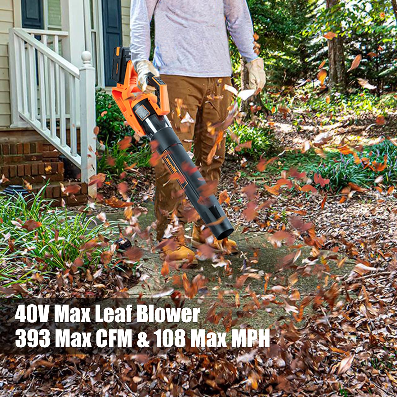LawnMaster battery mounted on unit for cordless convenience benefit