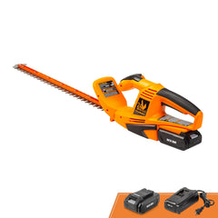 LawnMaster CLHT2422 front profile showing compact cordless design and balance