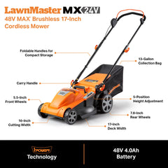 LawnMaster rust-resistant deck close-up highlighting durable construction and clean cuts