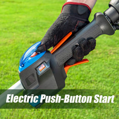 LawnMaster dual-line 0.080" bump-feed head close-up for continuous cutting
