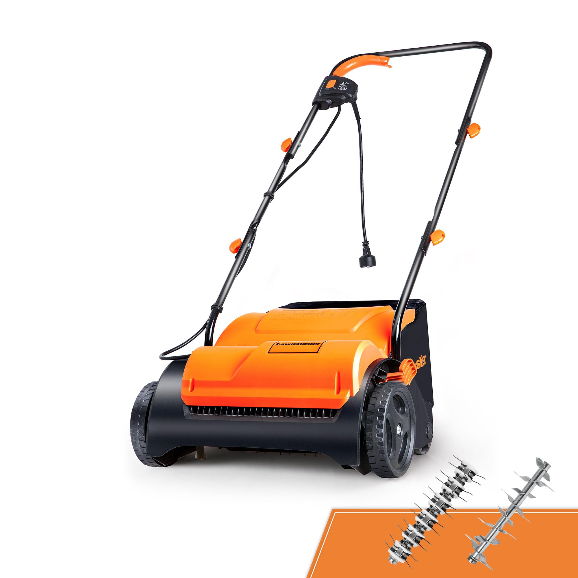 LawnMaster GV1212B front view showing compact design and easy-start benefit