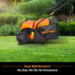 LawnMaster GV1212B tine close-up highlighting durable blades for effective dethatching