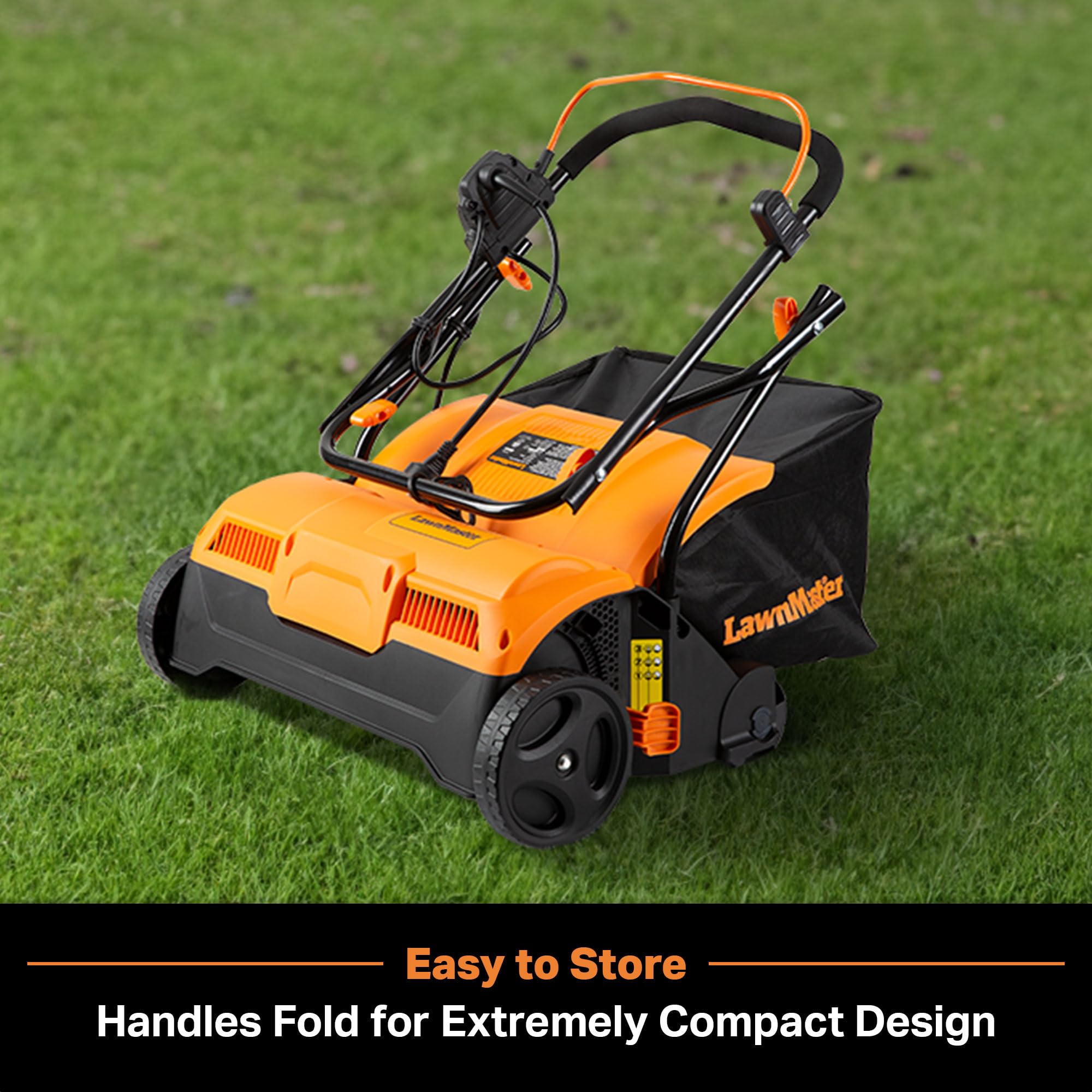 LawnMaster adjustable handle and controls for comfortable operation