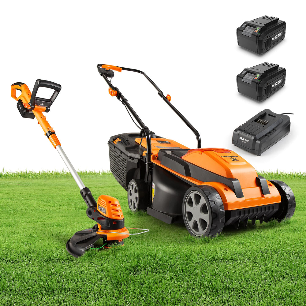 LawnMaster in use edging a sidewalk for neat lawn borders