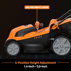 LawnMaster control handle close-up showing ergonomic grip for easier operation